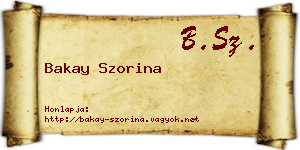 Bakay Szorina névjegykártya